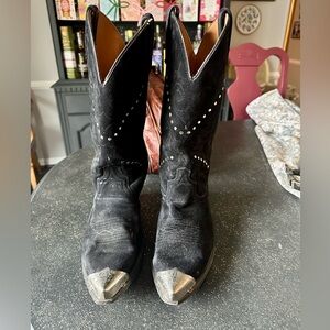 Black suede Western Cowboy Boots men’s size 11D